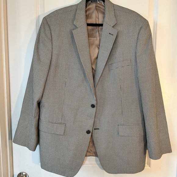 Michael Kors Plaid Gingham Brown/Beige 2 Button Blazer/ Sport Coat, Size 44R - Picture 1 of 8